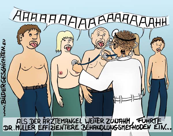 Aerztemangel- Karikatur