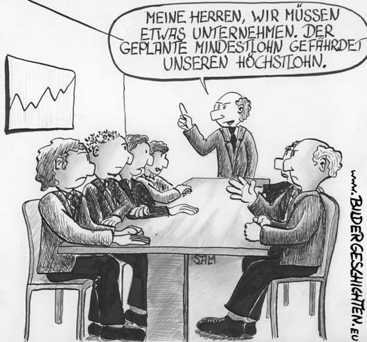 Mindestlohn-Karikatur