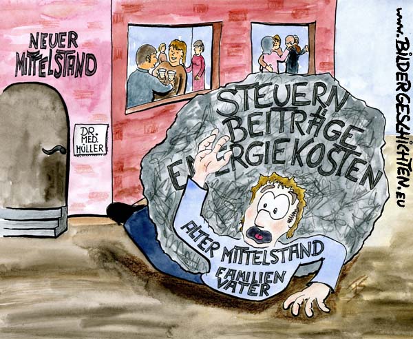 Steuerlast und Abgaben Karikatur