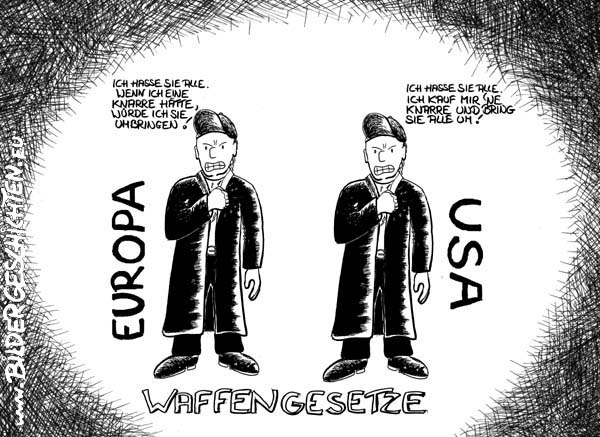 Waffengesetze-Waffenlobby Karikatur